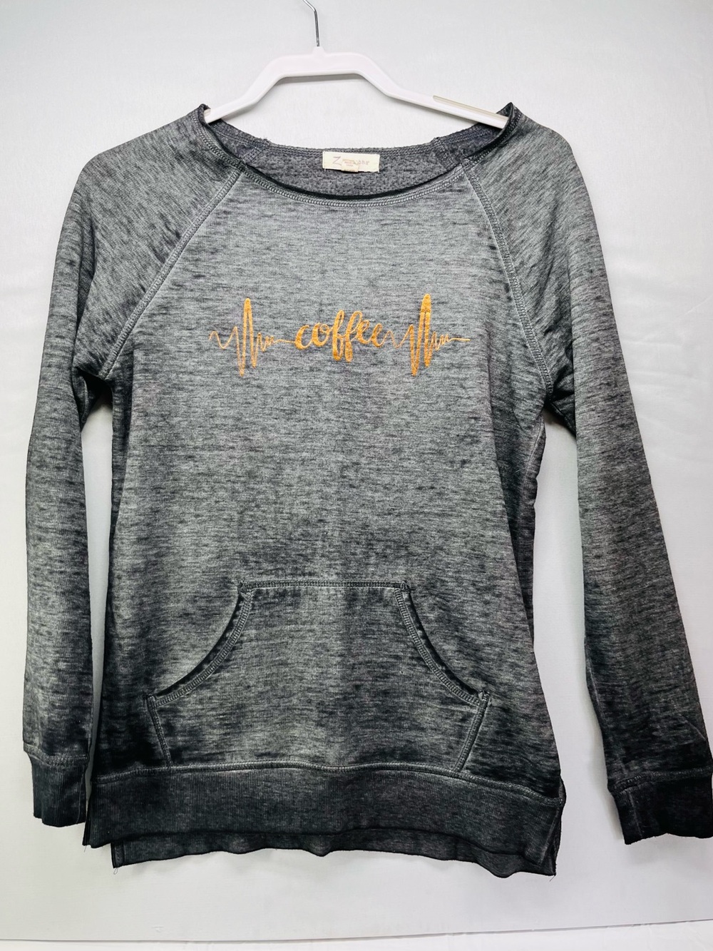 Coffee Graphic Gray Pullover Sweatshirt